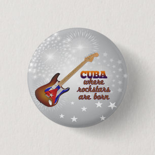 Rockstars are born in Cuba 3 Cm Round Badge