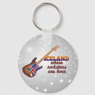 Rockstars are born in Iceland Key Ring