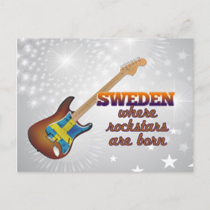 Rockstars are born in Sweden Postcard