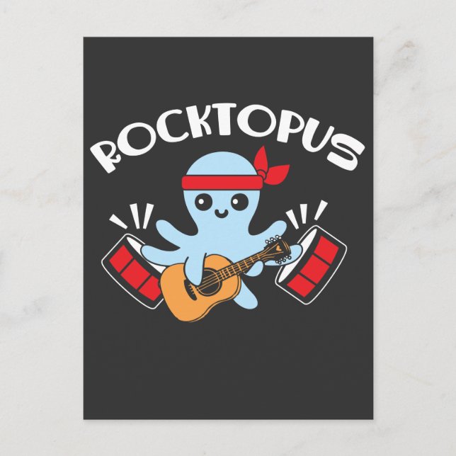 Rocktopus Animal Pun Funny Octopus Sea Creature Postcard (Front)