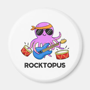 Rocktopus Cute Rock Band Octopus Pun Magnet