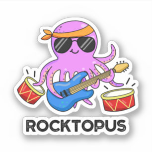 Rocktopus Funny Rock Band Octopus Pun 