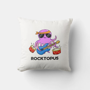 Rocktopus Funny Rock Band Octopus Pun Cushion