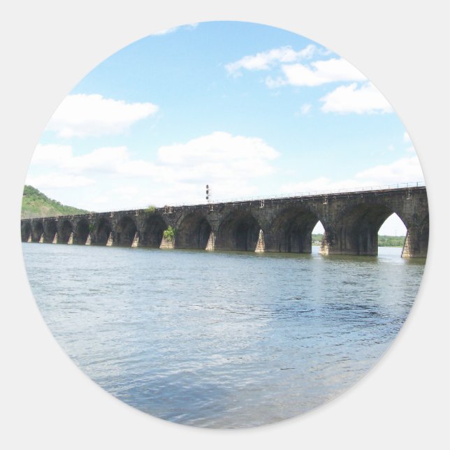 Rockville Stone Masonry Arch Railway Bridge Classic Round Sticker (Front)