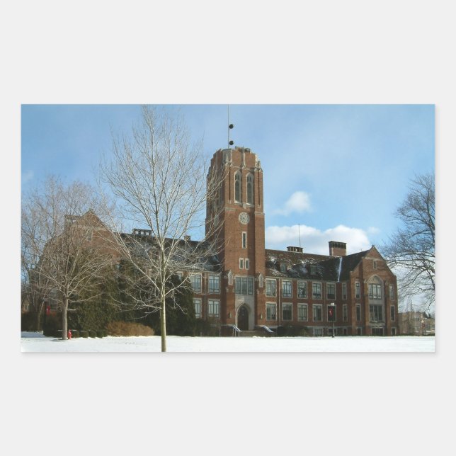 Rockwell in Winter at Grove City College Rectangular Sticker (Front)