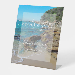 Rocky Beach Wedding Cards & Gifts  Pedestal Sign