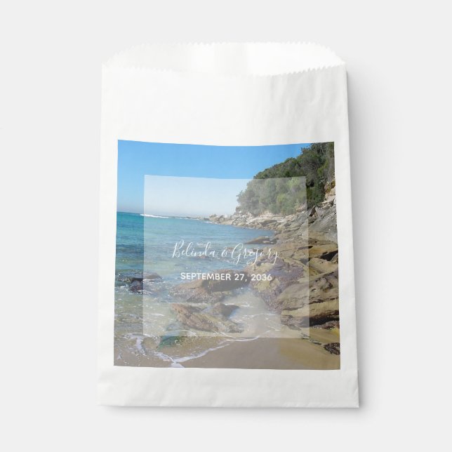 Rocky Beach Wedding  Favour Bag (Front)
