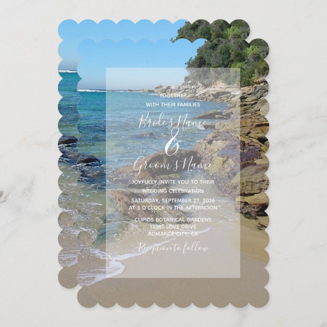 Rocky Beach Wedding Invitations (Front/Back)