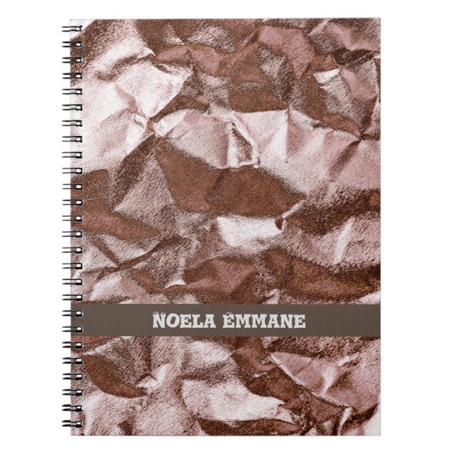 Rocky Classy Rose Gold Monogram Notebook (Front)