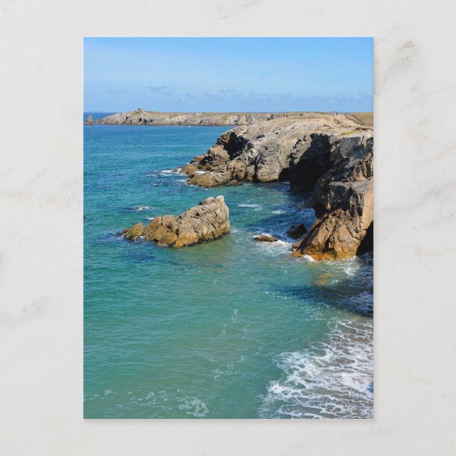 Rocky coast at Quiberon peninsula in France Postcard (Front)