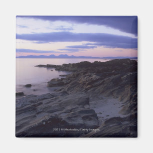 Rocky Coast at Sunset in Kintyre, Argyll, Scotland Magnet