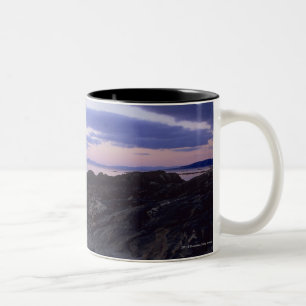 Rocky Coast at Sunset in Kintyre, Argyll, Scotland Two-Tone Coffee Mug