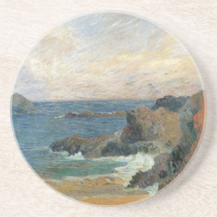 Rocky Coast by Paul Gauguin, Vintage Impressionism Coaster