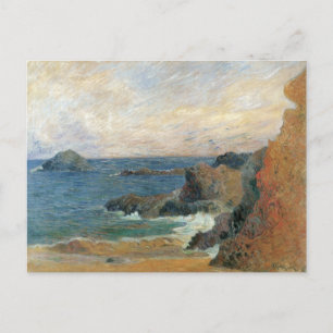 Rocky Coast by Paul Gauguin, Vintage Impressionism Postcard