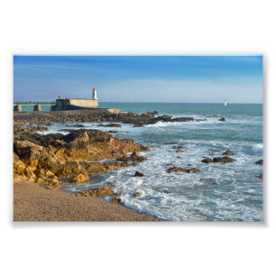 Rocky coastline of Les Sables d'Olonne in France Photo Print