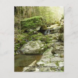 Rocky creek near Elkins West Virginia Postcard