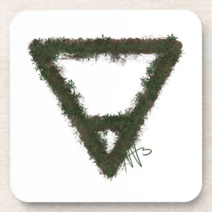 Rocky Earth Element Alchemy Symbol Coaster