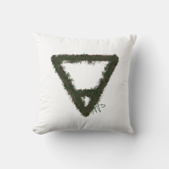 Rocky Earth Element Alchemy Symbol Cushion (Front)