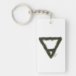 Rocky Earth Element Alchemy Symbol Key Ring