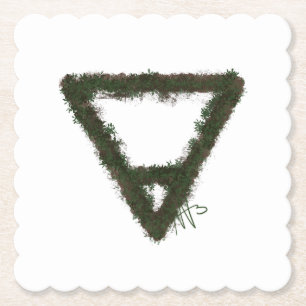 Rocky Earth Element Alchemy Symbol Paper Coaster