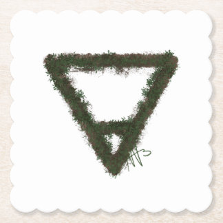 Rocky Earth Element Alchemy Symbol Paper Coaster