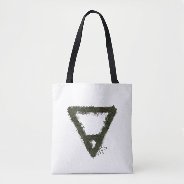 Rocky Earth Element Alchemy Symbol Tote Bag (Front)