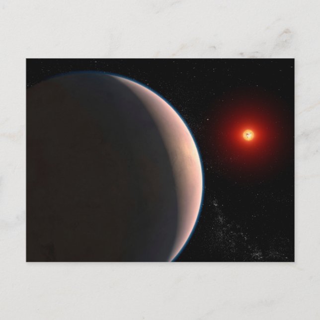 Rocky Exoplanet Gj 486 B Orbiting A Red Dwarf Star Postcard (Front)