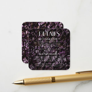 Rocky Grunge Texture Wedding Details Enclosure Card