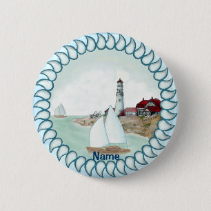 Rocky Lighthouse 6 Cm Round Badge