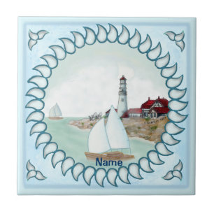 Rocky Lighthouse  Ceramic Tile