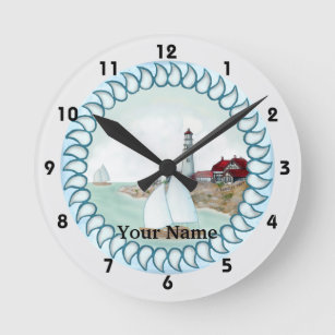 Rocky Lighthouse custom name clock