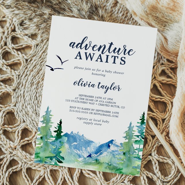 Rocky Mountain Adventure Awaits Baby Shower Invitation (Creator Uploaded)