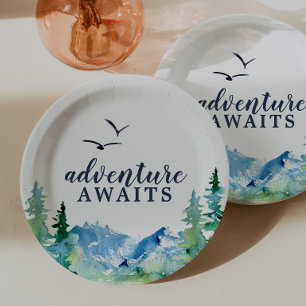 Rocky Mountain Adventure Awaits Baby Shower Paper Plate