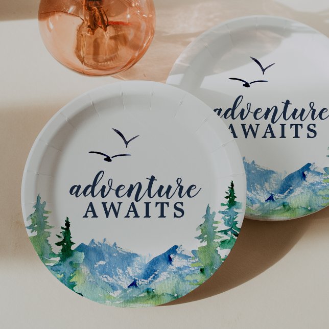 Rocky Mountain Adventure Awaits Baby Shower Paper Plate (Creator Uploaded)