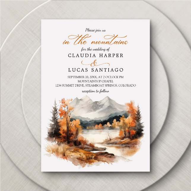 Rocky Mountain Autumn Wedding Invitation (Creator Uploaded)