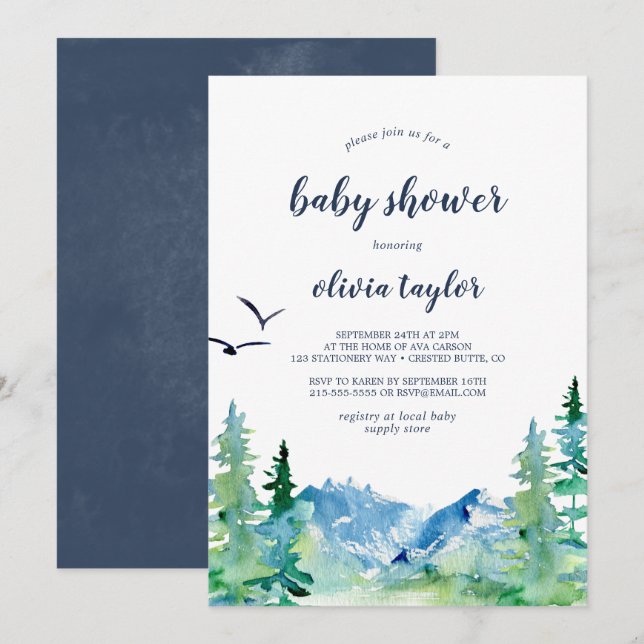 Rocky Mountain Baby Shower Invitation (Front/Back)