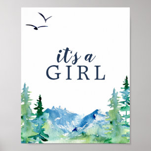 Rocky Mountain Baby Shower It's a Girl Sign