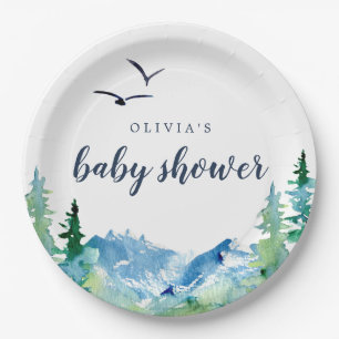 Rocky Mountain Baby Shower Paper Plate