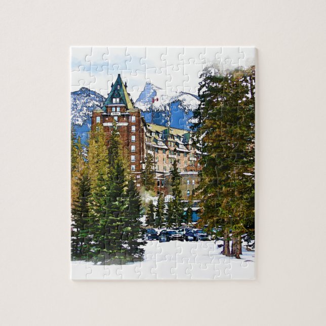 Rocky Mountain Castle - Banff Canada Jigsaw Puzzle (Vertical)