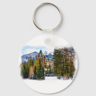 Rocky Mountain Castle - Banff Canada Key Ring