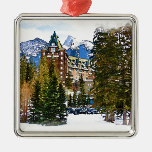 Rocky Mountain Castle - Banff Canada Metal Ornament
