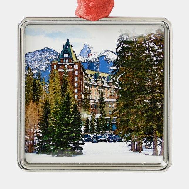 Rocky Mountain Castle - Banff Canada Metal Ornament (Front)