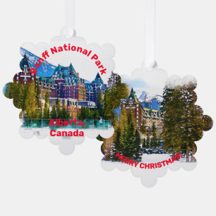 Rocky Mountain Castle - Banff Canada Tree Decoration Card