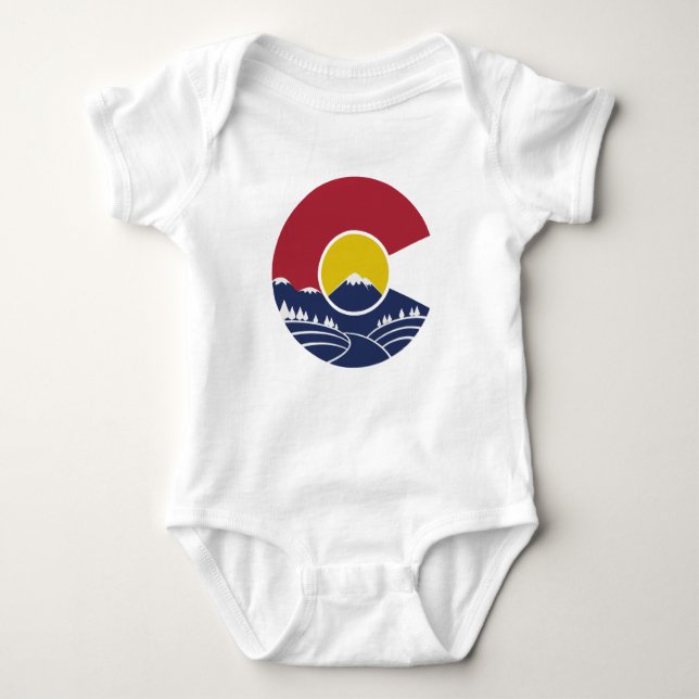 Rocky Mountain Colorado C Baby Bodysuit (Front)