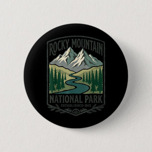 Rocky Mountain Colorado National Park Outdoors 6 Cm Round Badge