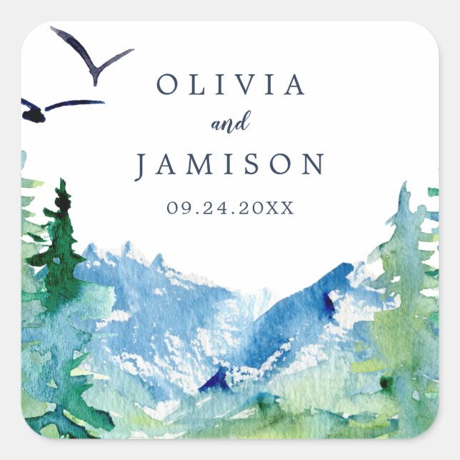 Rocky Mountain Destination Wedding Envelope Seals (Front)