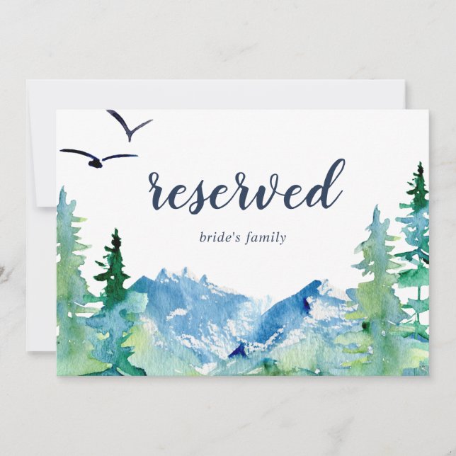 Rocky Mountain Destination Wedding Reserved Sign (Front)