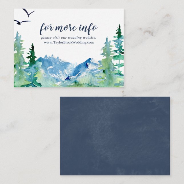 Rocky Mountain Destination Wedding Website Enclosure Card (Front/Back)