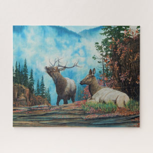 Rocky Mountain Elk, bull elk bugling Jigsaw Puzzle