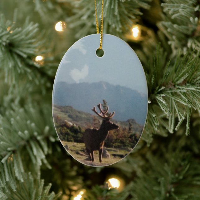 Rocky Mountain Elk Ceramic Ornament (Tree)
